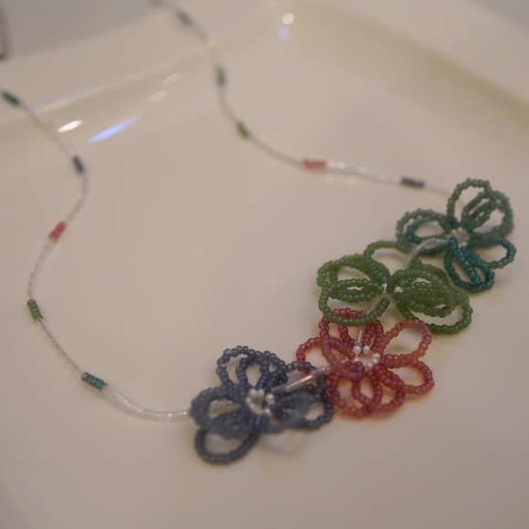 Handmade beaded necklace, Japanese seed beads - Picture 5 of 12